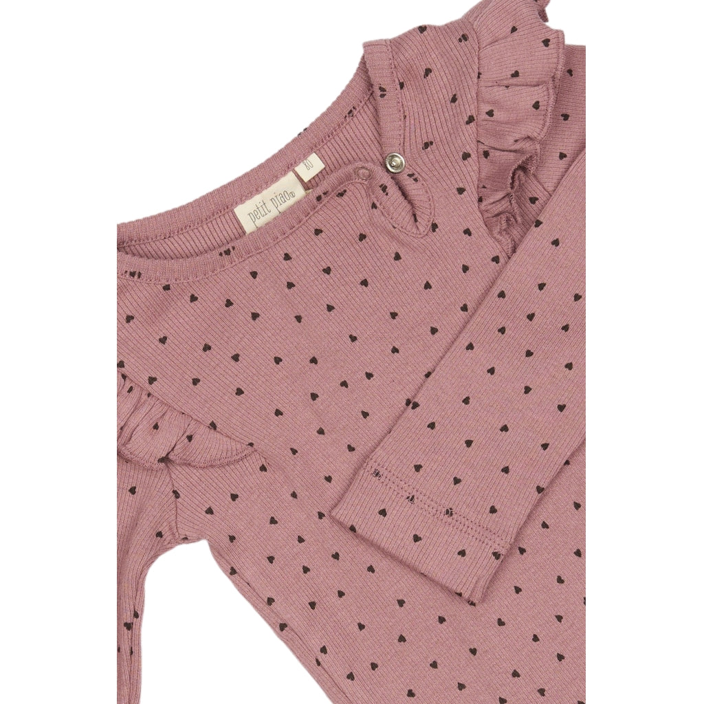 PETIT PIAO Body L/S Modal Bodystockings Nostalgic Rose/Coffee Bean