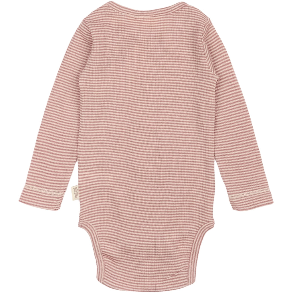 PETIT PIAO Body L/S Modal Bodystockings Nostalgic Rose/Dark Off White