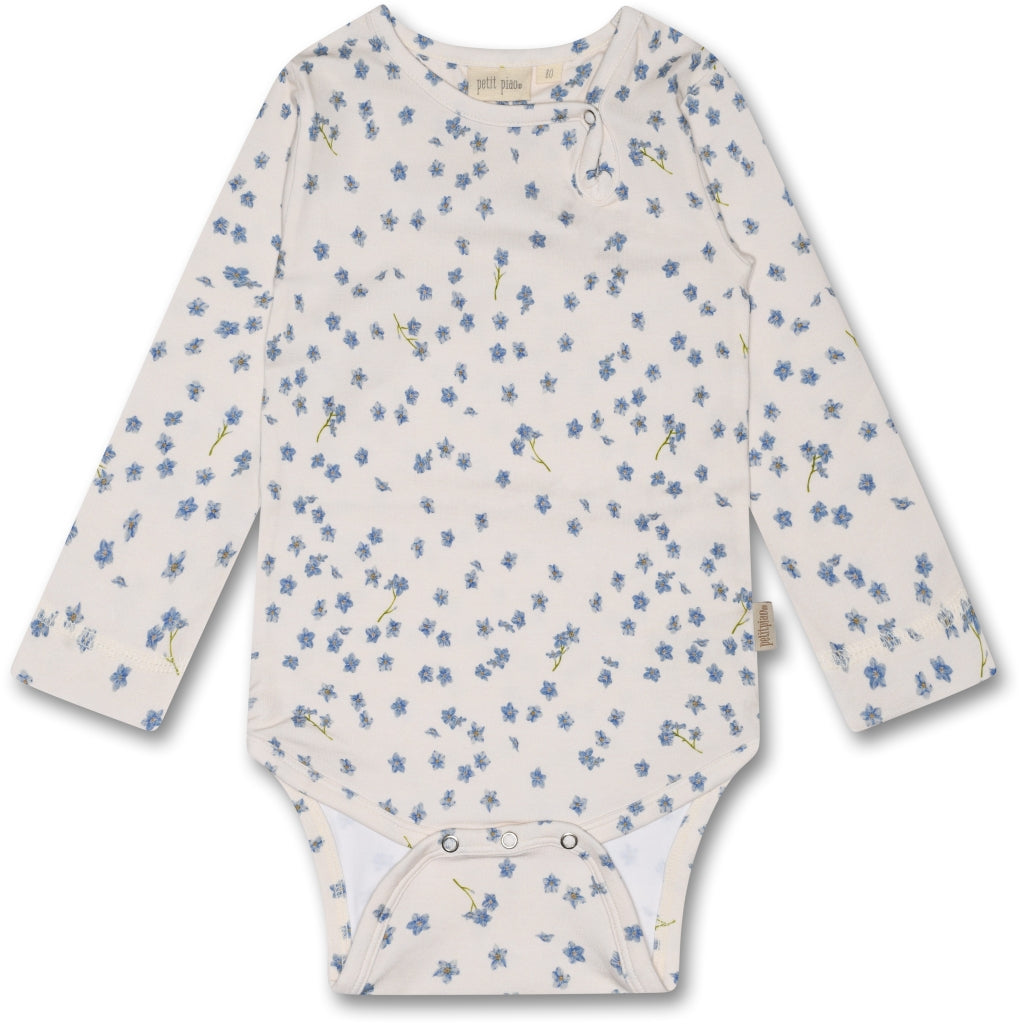PETIT PIAO Body L/S Printed Bodystockings Forget Me Not