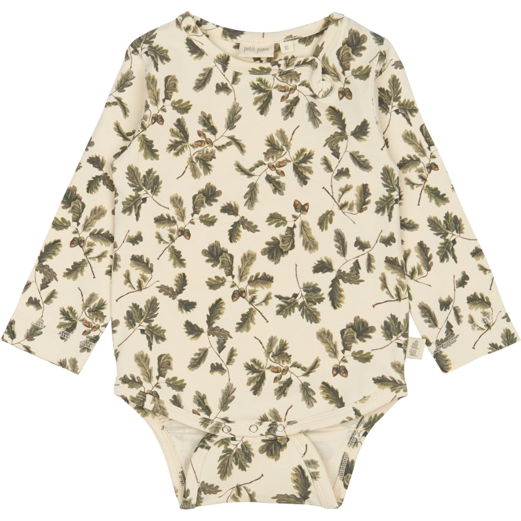 PETIT PIAO Body L/S Printed Bodystockings Oak