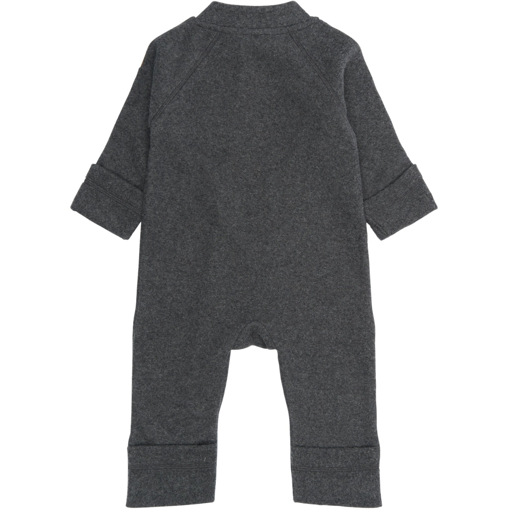 Mikk-Line Bomuld Fleece Baby Heldragt Heldragter Anthracite Melange