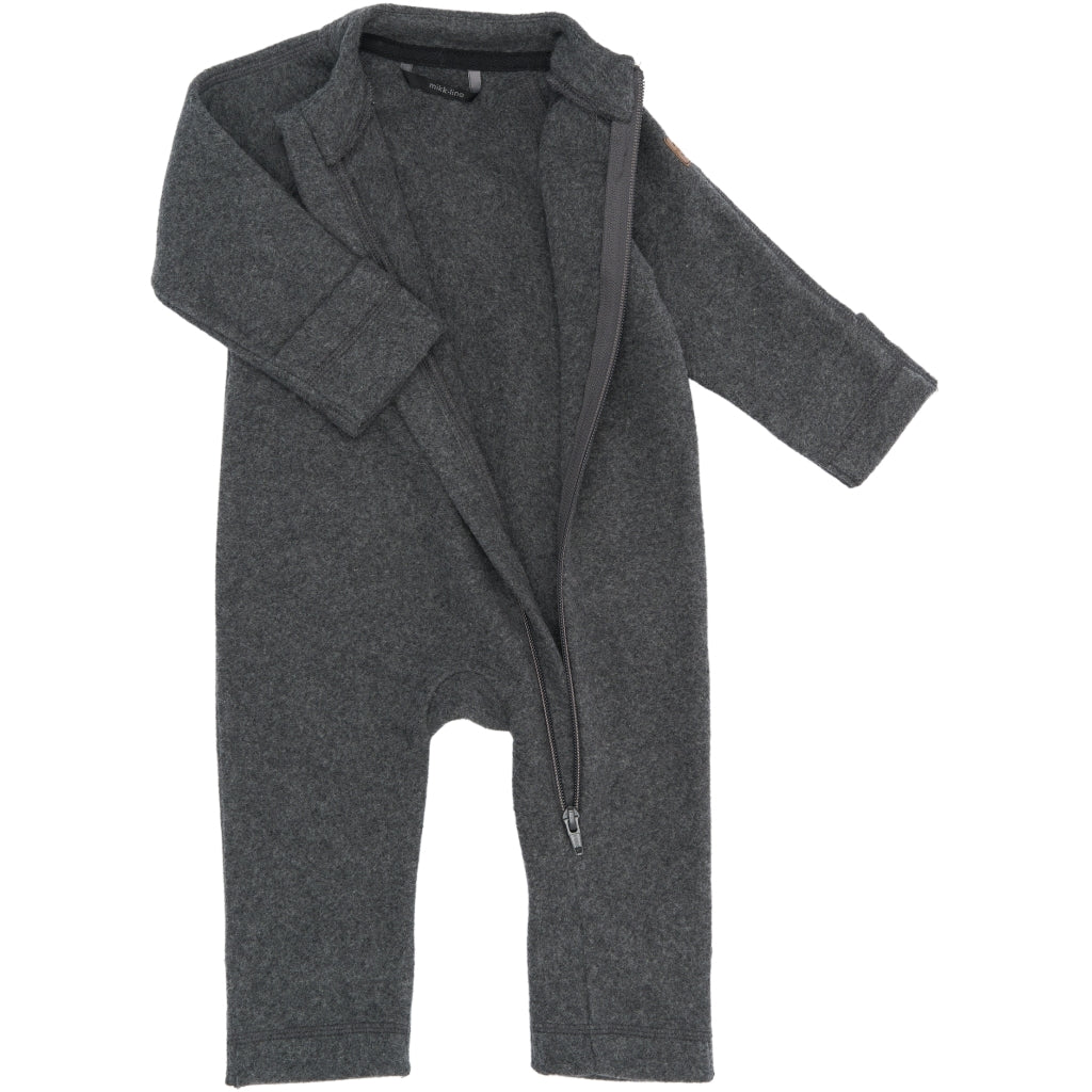 Mikk-Line Bomuld Fleece Baby Heldragt Heldragter Anthracite Melange