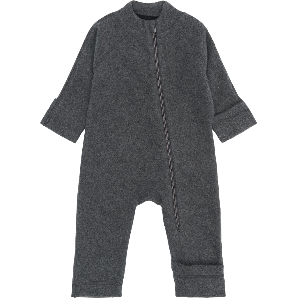 Mikk-Line Bomuld Fleece Baby Heldragt Heldragter Anthracite Melange
