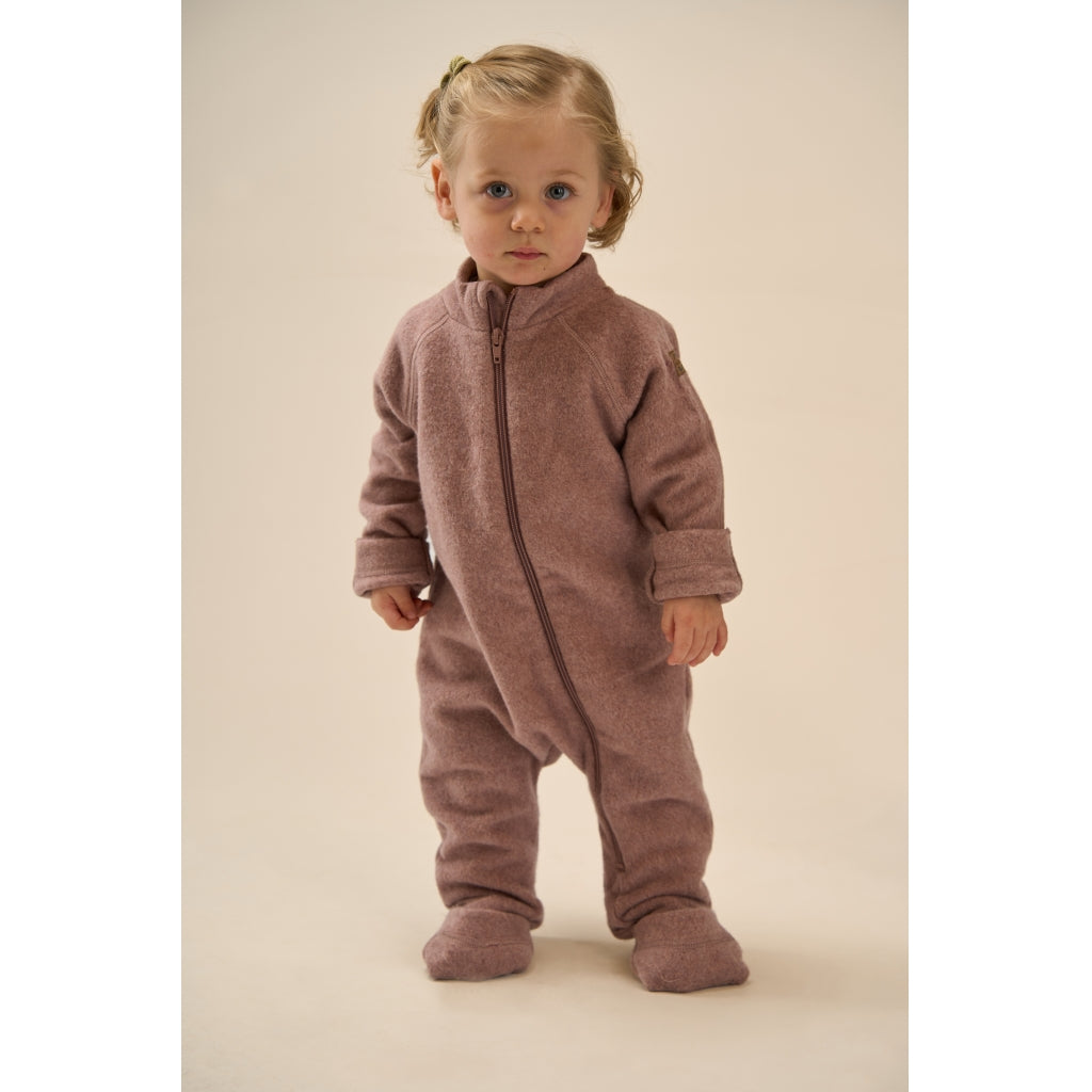 Mikk-Line Bomuld Fleece Baby Heldragt Heldragter Burlwood Melange