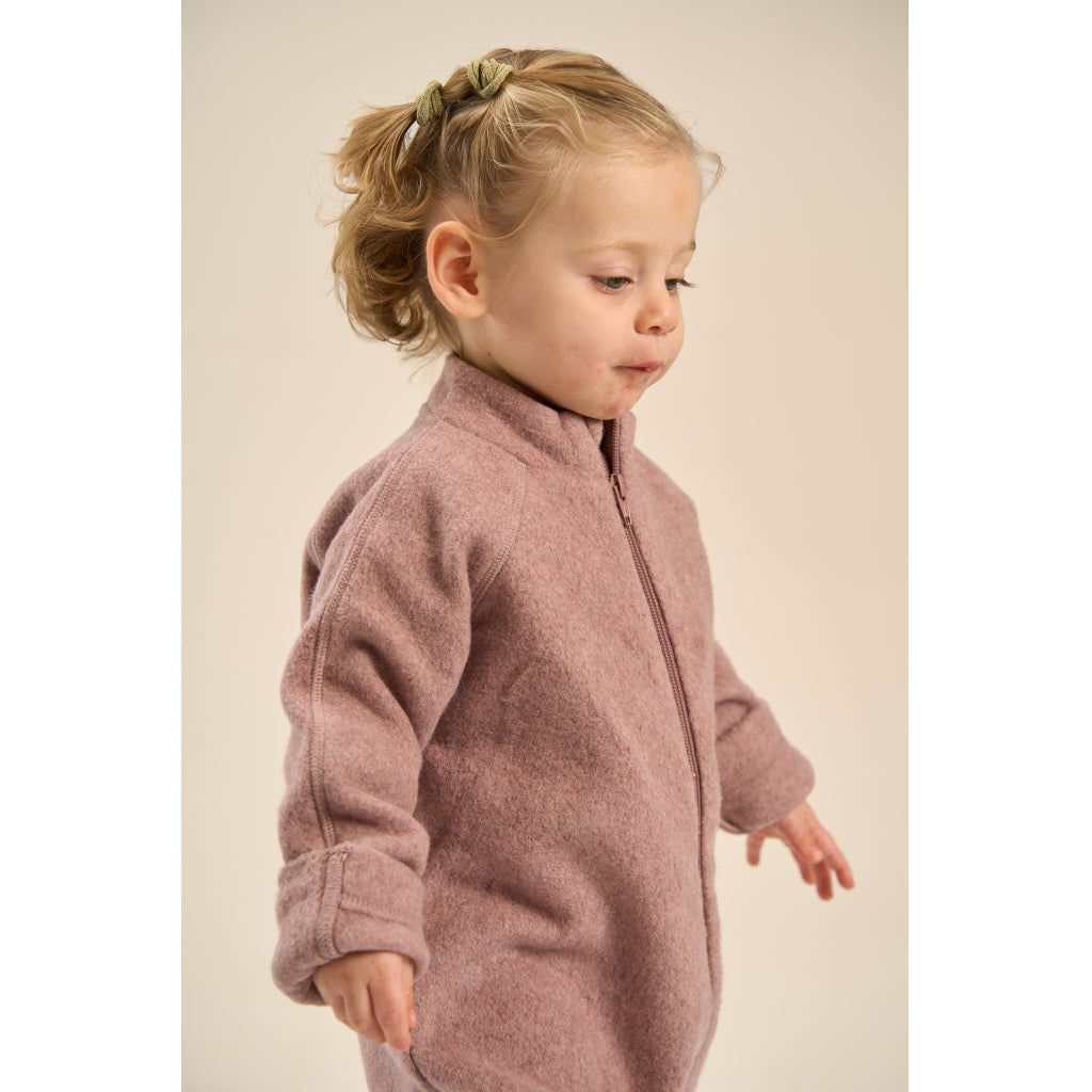 Mikk-Line Bomuld Fleece Baby Heldragt Heldragter Burlwood Melange