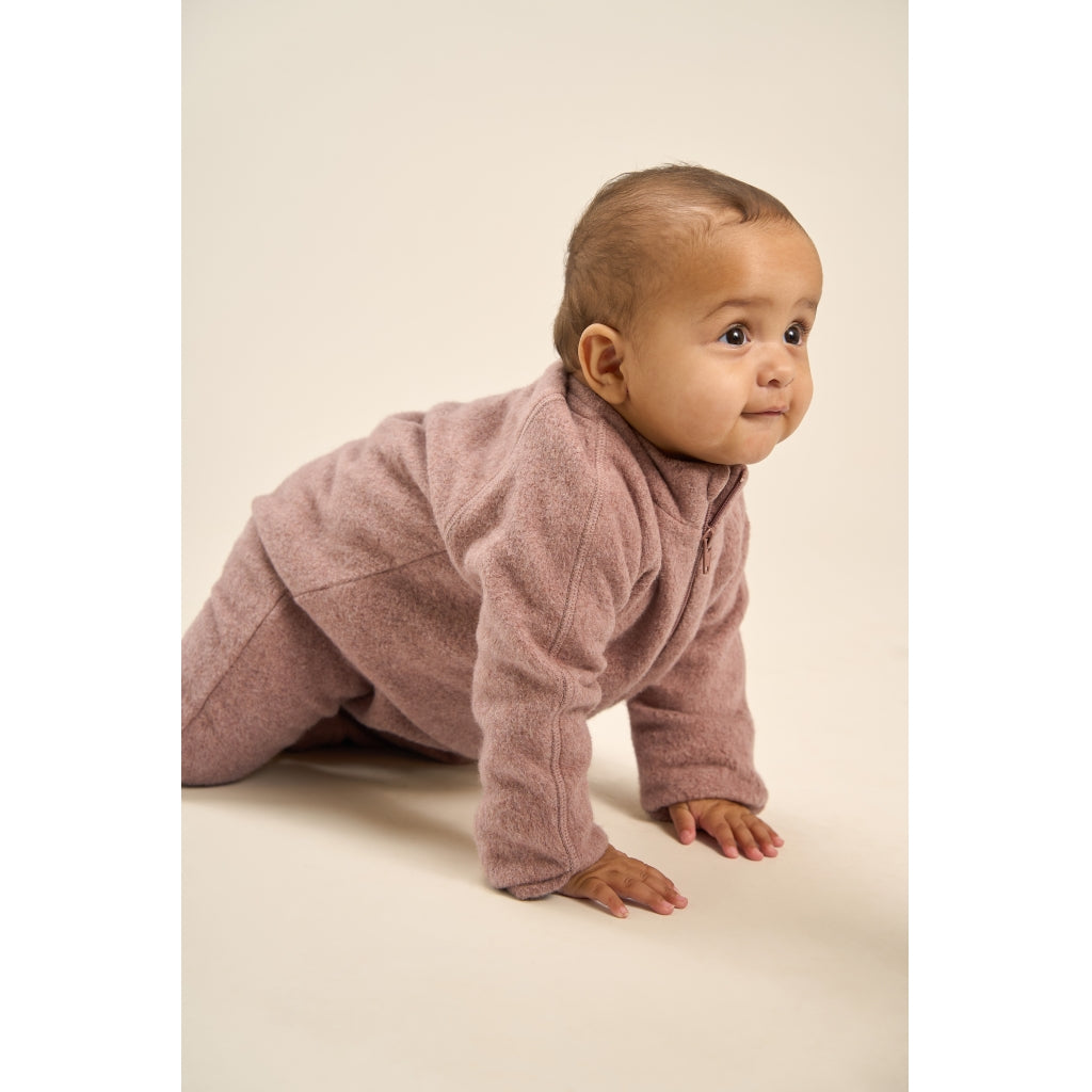 Mikk-Line Bomuld Fleece Baby Heldragt Heldragter Burlwood Melange