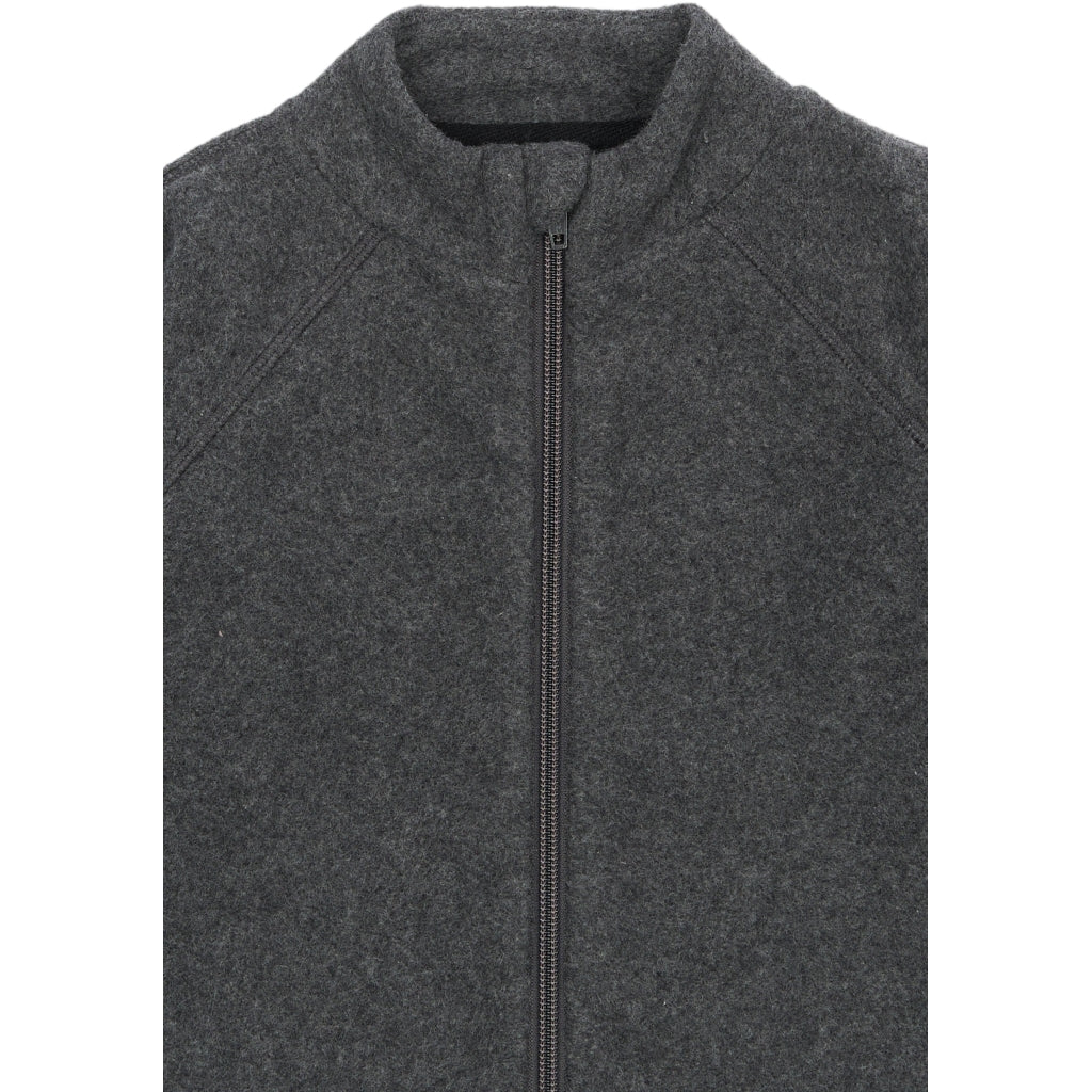 Mikk-Line Bomuld Fleece Baby Jakke Cardigan Anthracite Melange