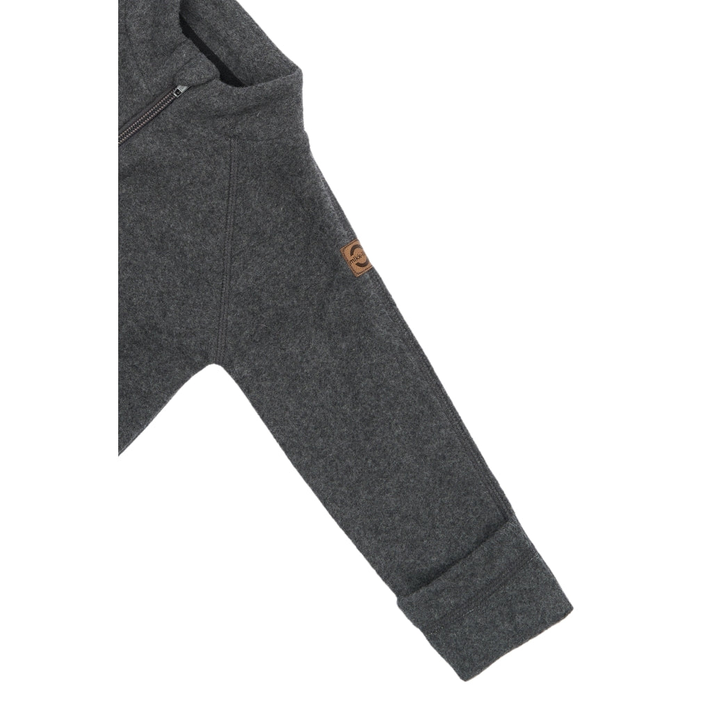 Mikk-Line Bomuld Fleece Baby Jakke Cardigan Anthracite Melange