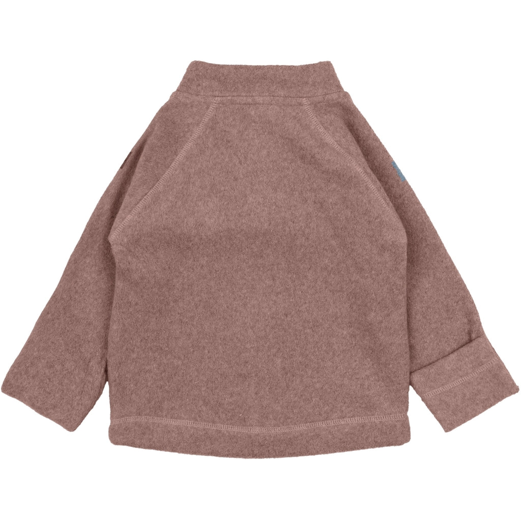Mikk-Line Bomuld Fleece Baby Jakke Cardigan Burlwood Melange