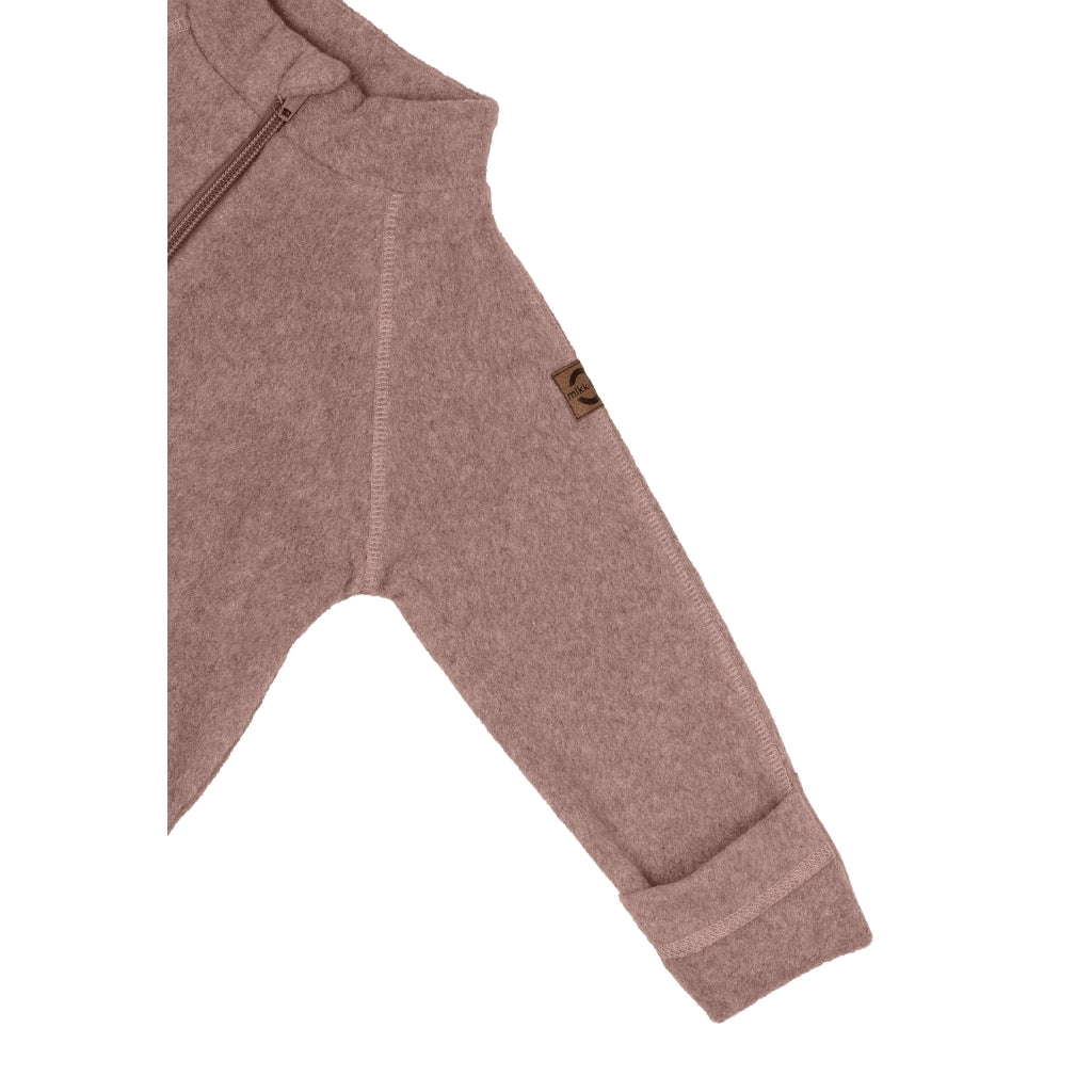 Mikk-Line Bomuld Fleece Baby Jakke Cardigan Burlwood Melange