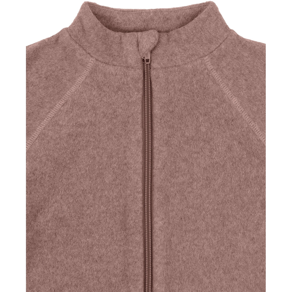 Mikk-Line Bomuld Fleece Baby Jakke Cardigan Burlwood Melange