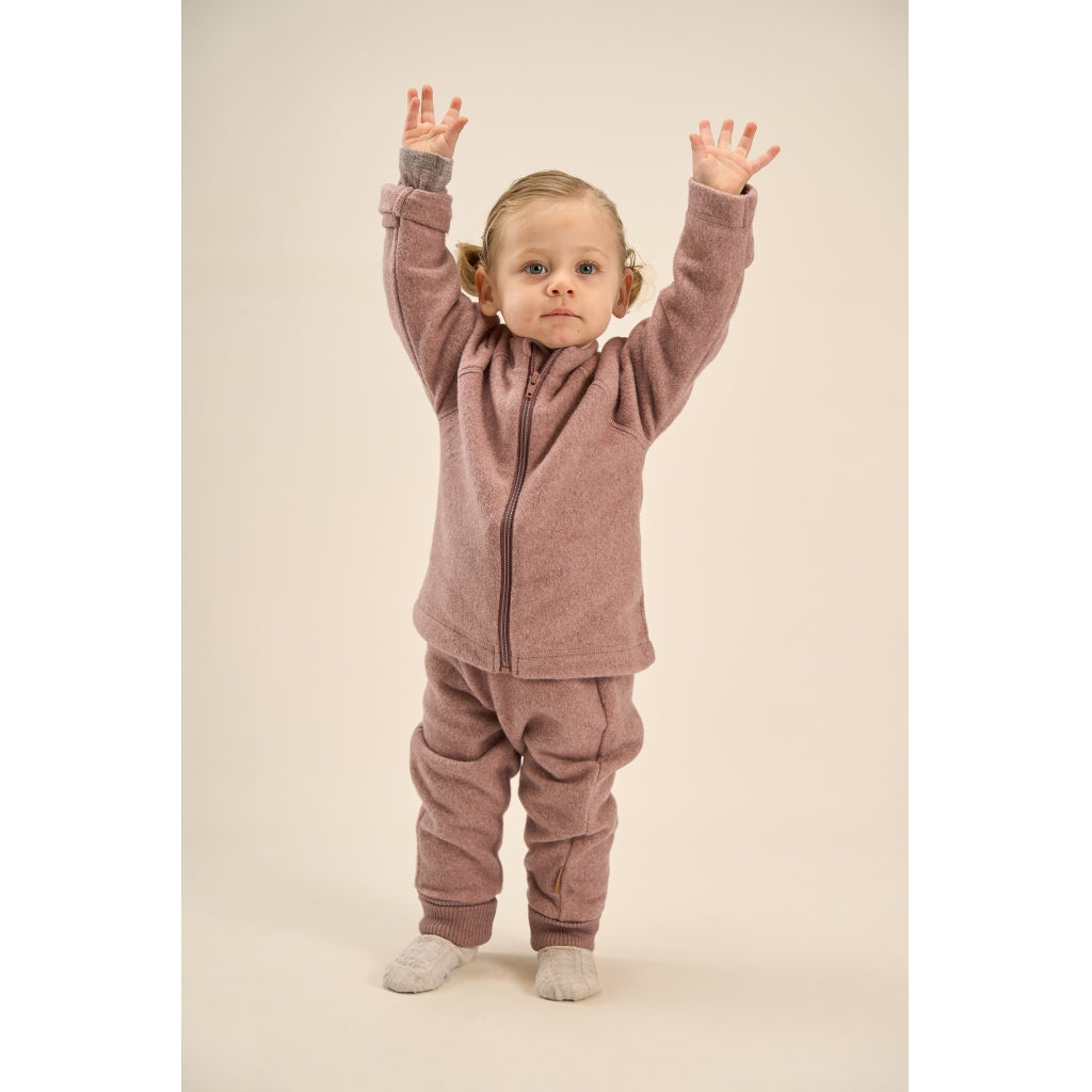 Mikk-Line Bomuld Fleece Baby Jakke Cardigan Burlwood Melange