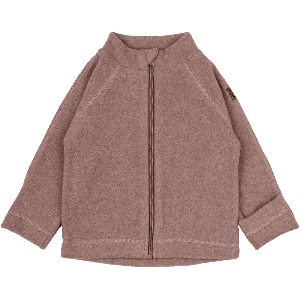 Mikk-Line Bomuld Fleece Baby Jakke Cardigan Burlwood Melange