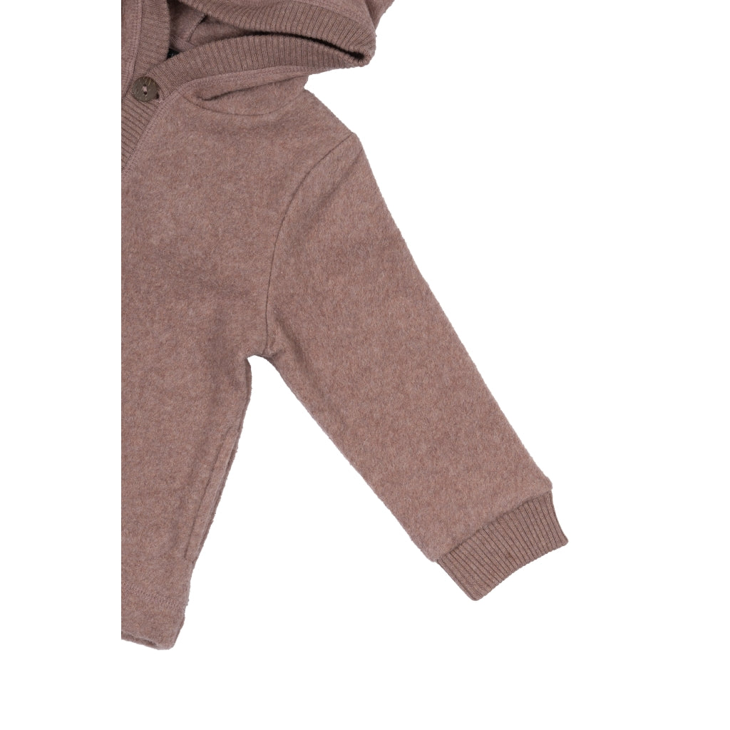 Mikk-Line Bomuld Fleece Cardigan (Hætte) Cardigan Burlwood Melange
