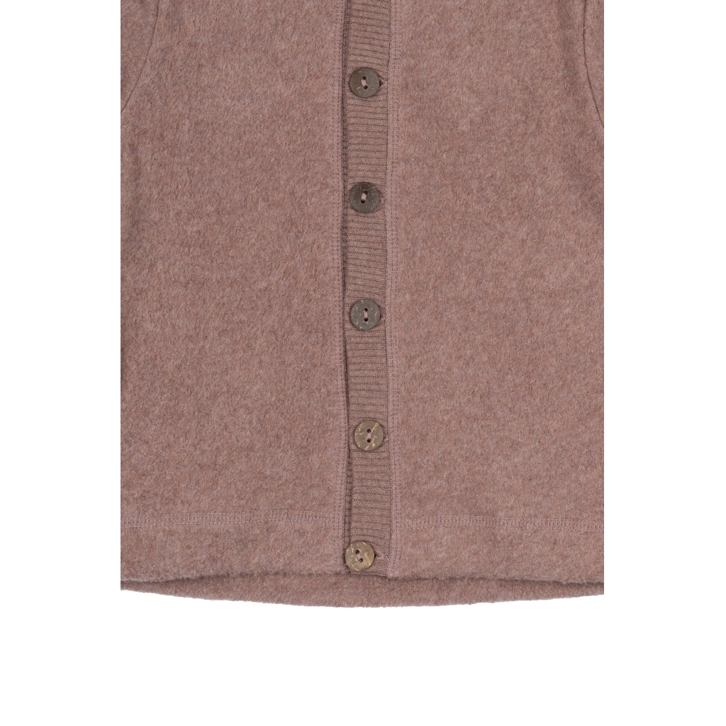 Mikk-Line Bomuld Fleece Cardigan (Hætte) Cardigan Burlwood Melange