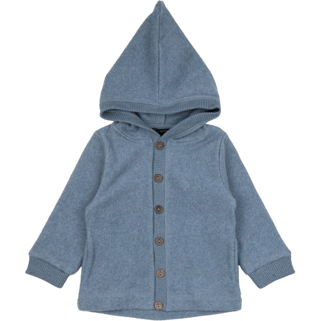 Mikk-Line Bomuld Fleece Cardigan (Hætte) Cardigan Faded Denim Melange