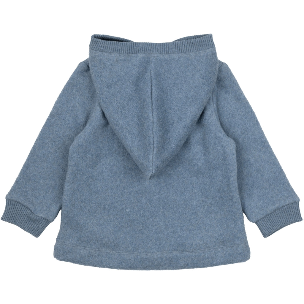 Mikk-Line Bomuld Fleece Cardigan (Hætte) Cardigan Faded Denim Melange