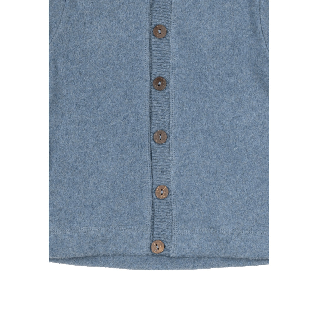 Mikk-Line Bomuld Fleece Cardigan (Hætte) Cardigan Faded Denim Melange