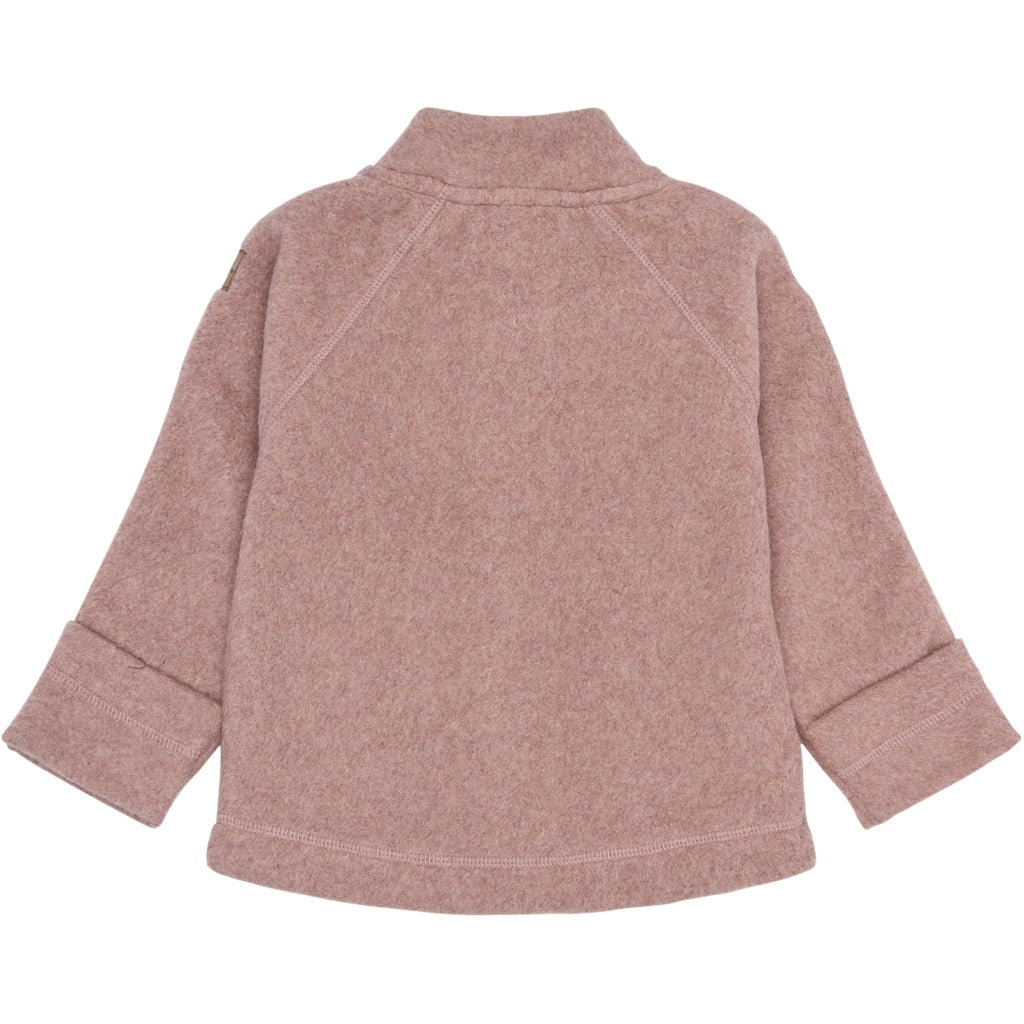 Mikk-Line Bomuld Fleece Jakke Cardigan Burlwood Melange