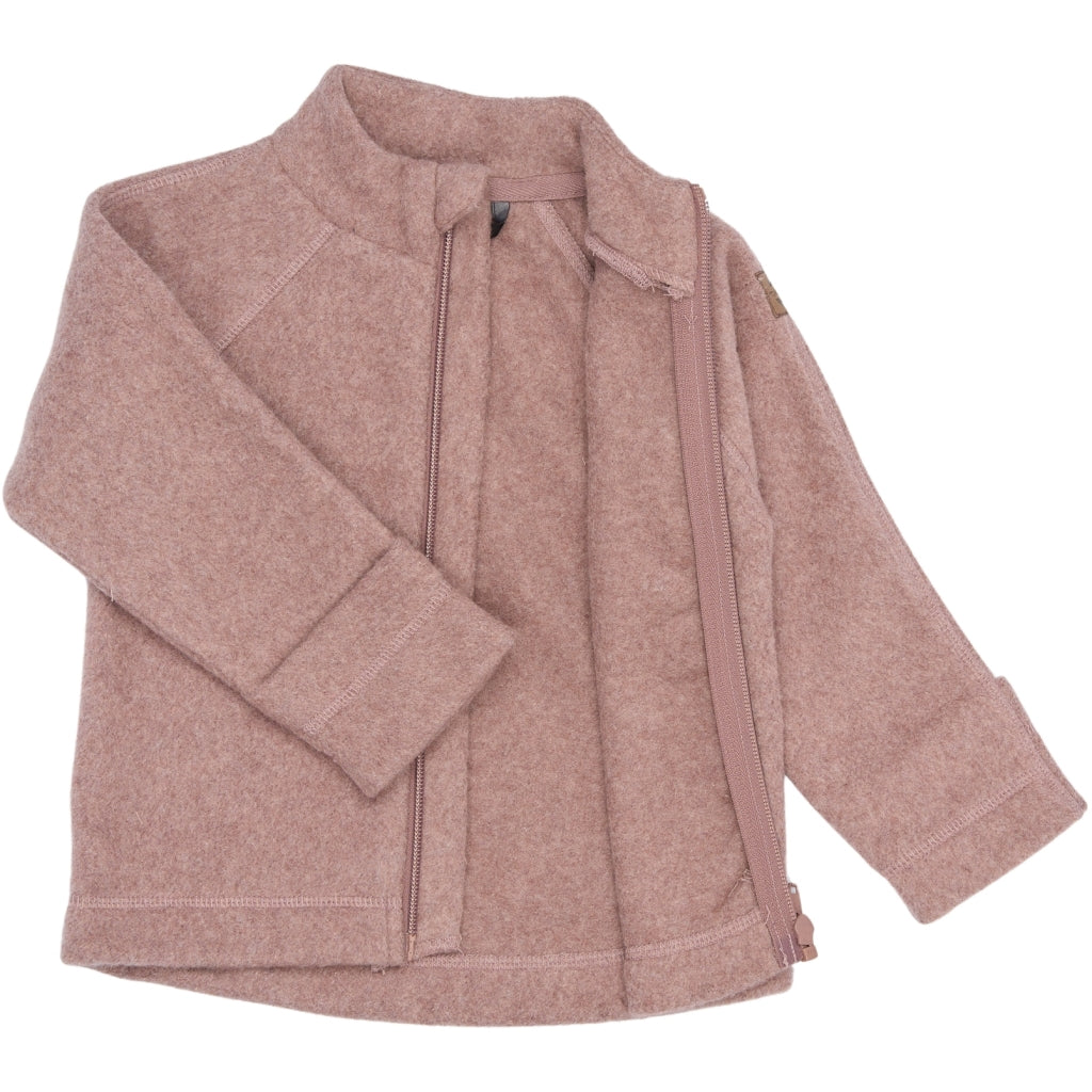 Mikk-Line Bomuld Fleece Jakke Cardigan Burlwood Melange