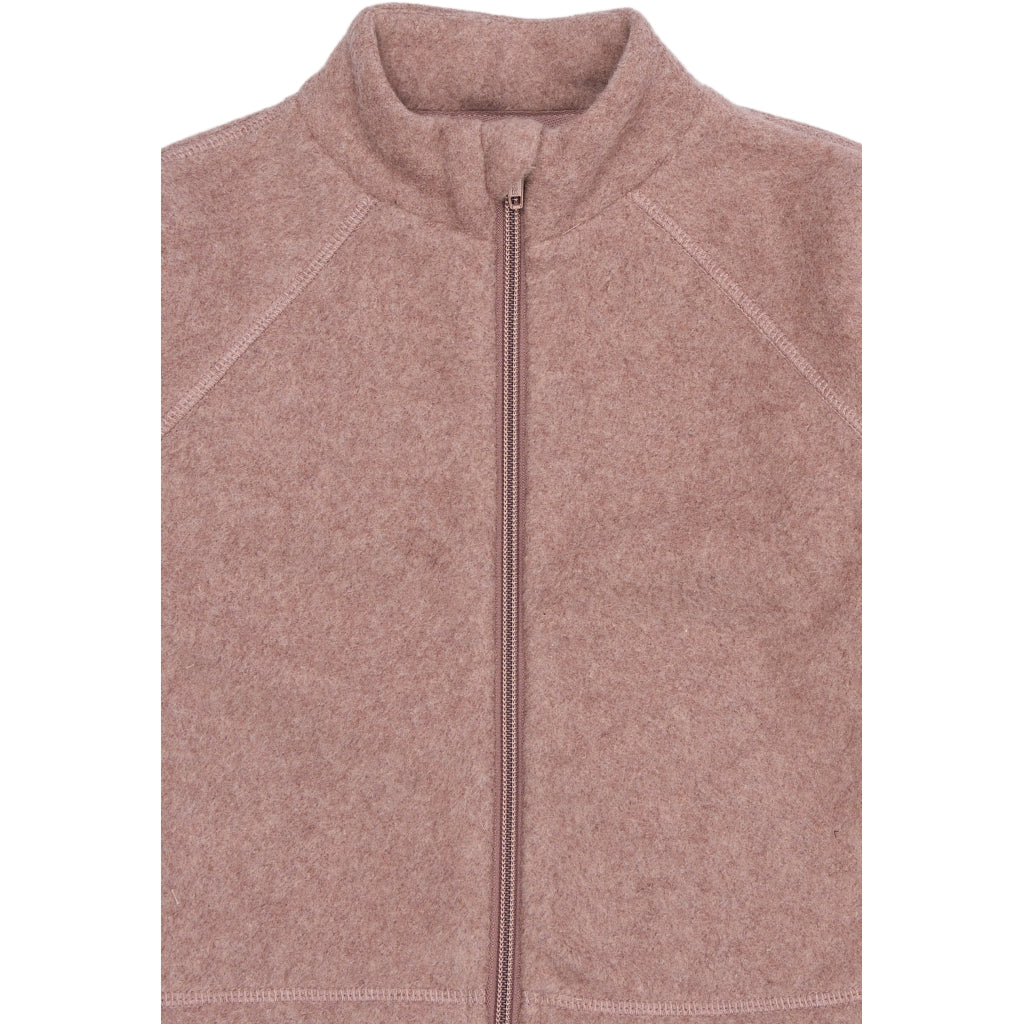 Mikk-Line Bomuld Fleece Jakke Cardigan Burlwood Melange