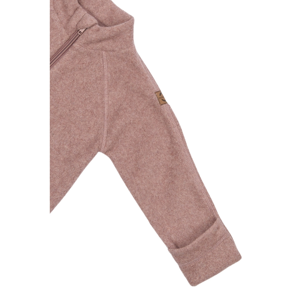 Mikk-Line Bomuld Fleece Jakke Cardigan Burlwood Melange