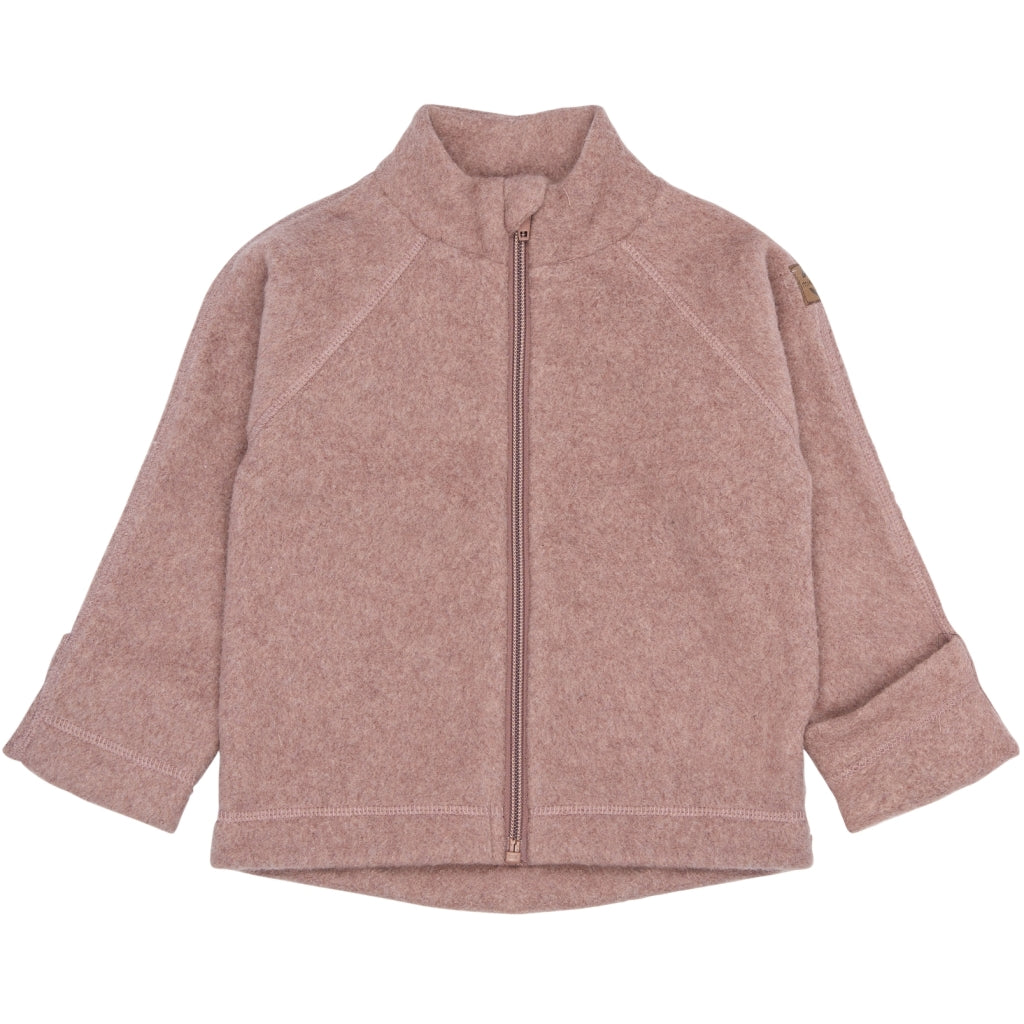 Mikk-Line Bomuld Fleece Jakke Cardigan Burlwood Melange