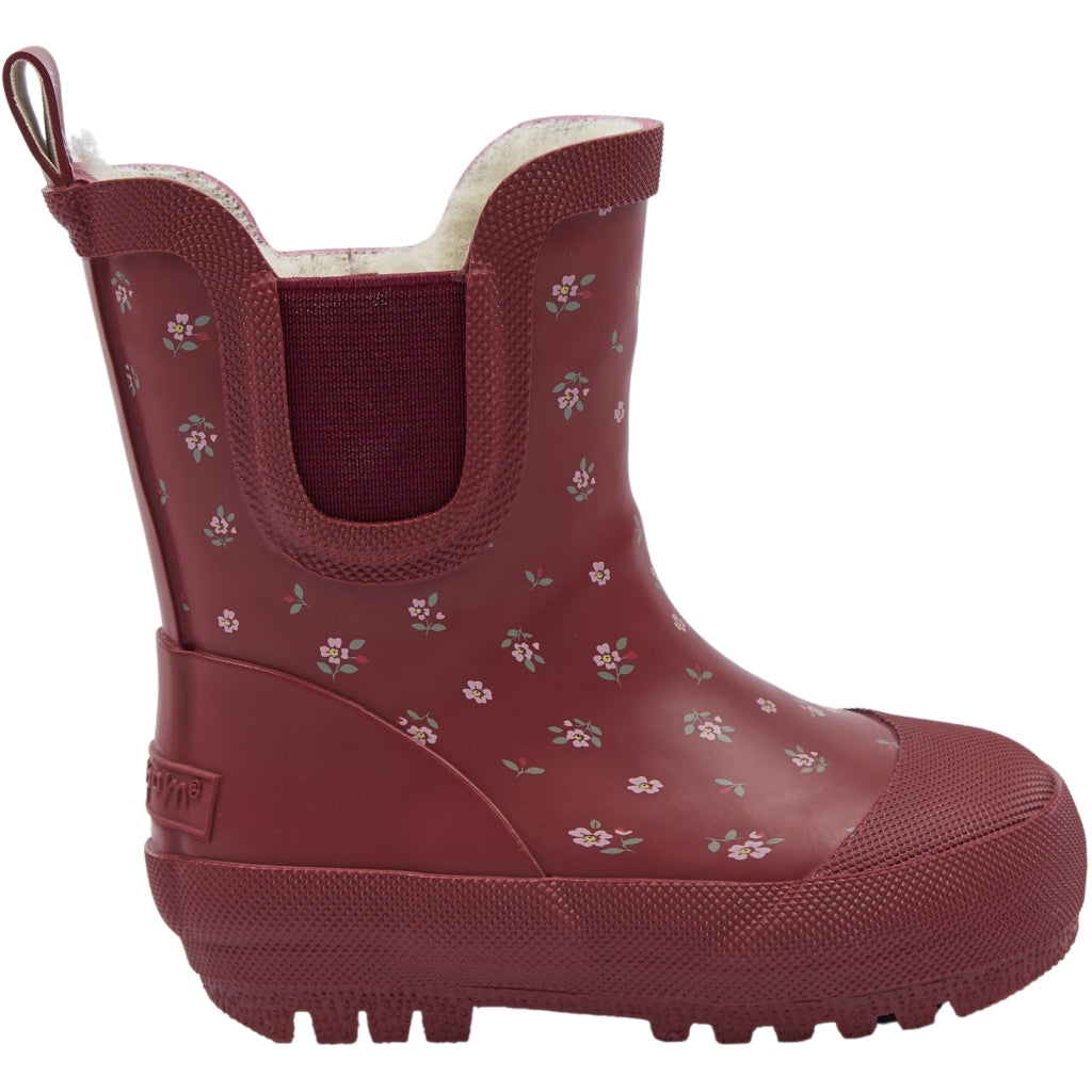 POM POM Brook GumBoots Thermo Ankle AOP Rubber Boots Syrah Flower AOP