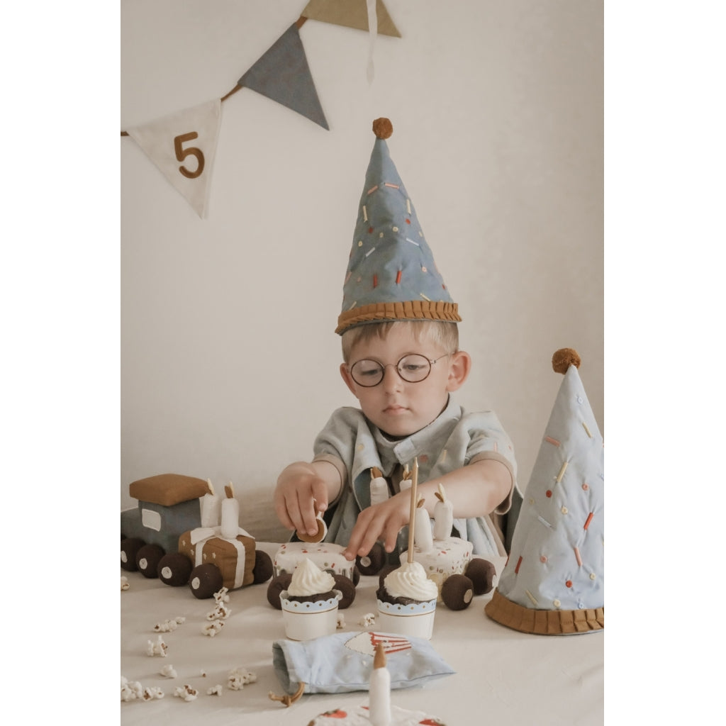 Fabelab Celebration Hats 5-pack - Blue Mix Birthday Slate