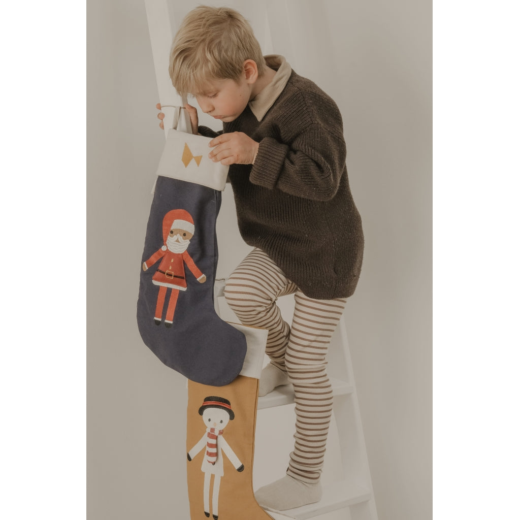 Fabelab Christmas Stocking - Blue Santa Decoration Peacoat