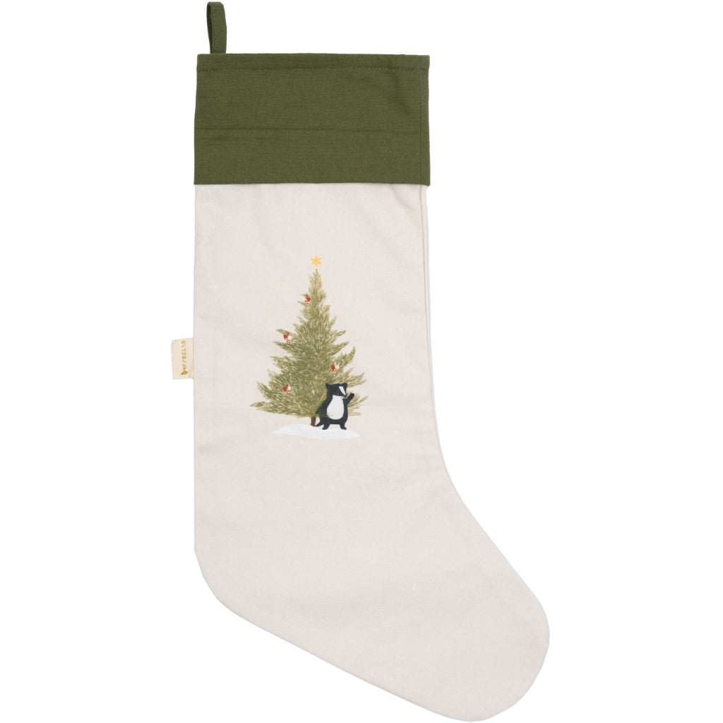 Fabelab Christmas Stocking - printed - Woodland Badger Decoration