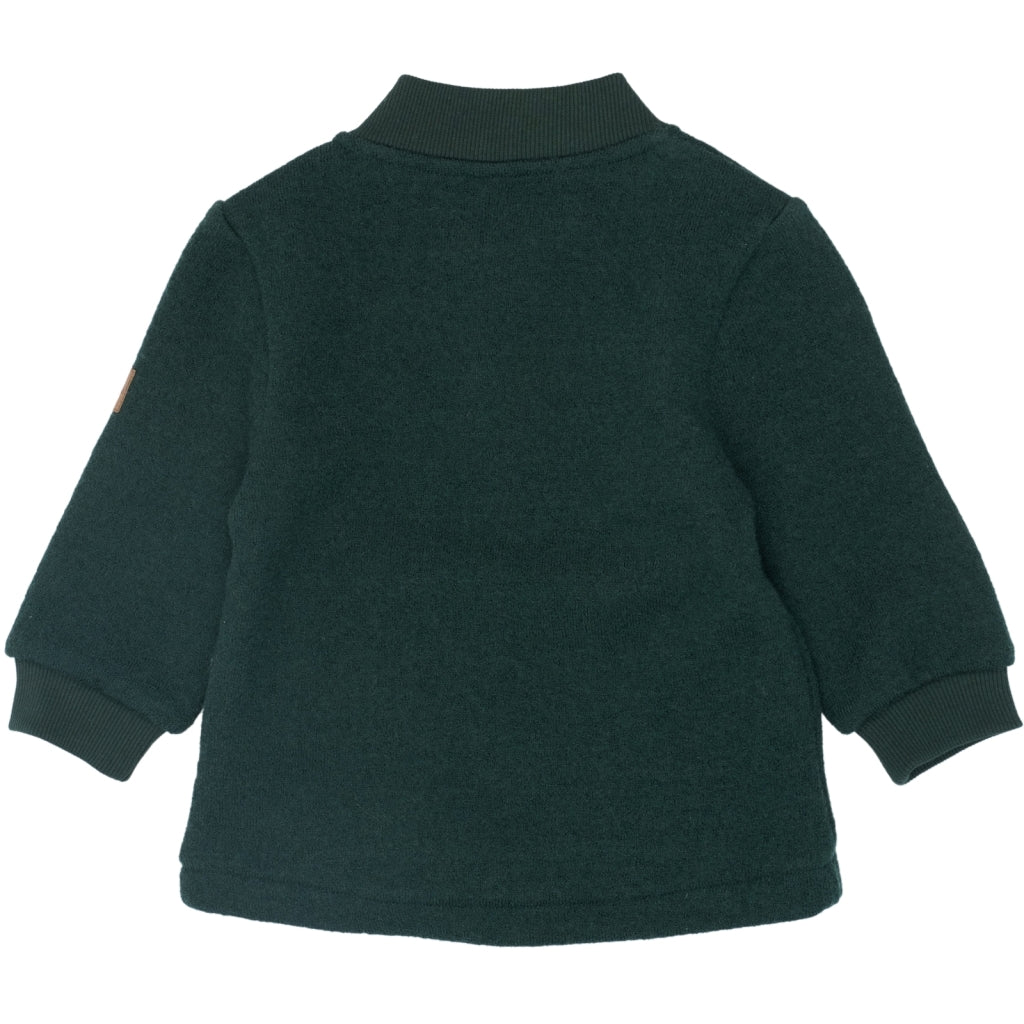 Mikk-Line Combed Wool Cardigan Uld Darkest Sprouse