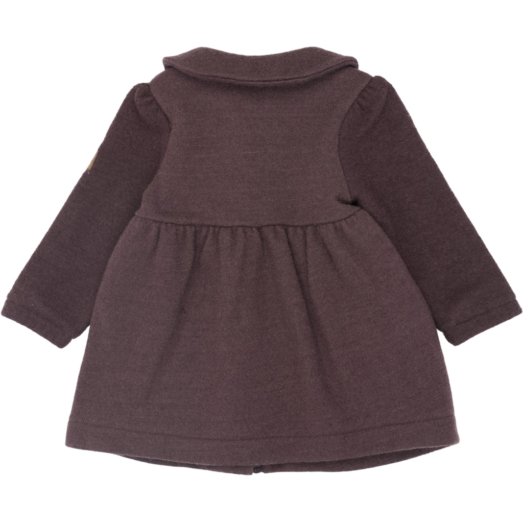 Mikk-Line Combed Wool Cardigan Frill Uld Raisin