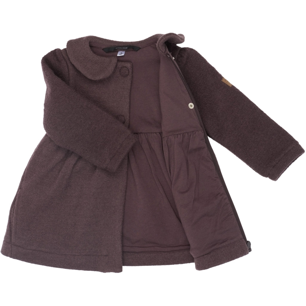 Mikk-Line Combed Wool Cardigan Frill Uld Raisin
