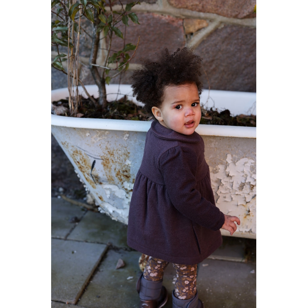 Mikk-Line Combed Wool Cardigan Frill Uld Raisin
