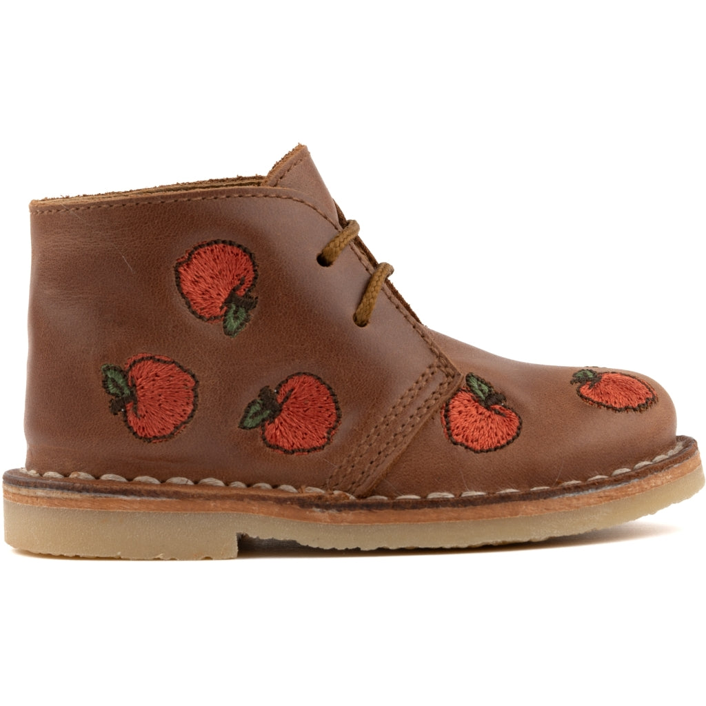 POM POM Dessert lace Boot Dark Camel