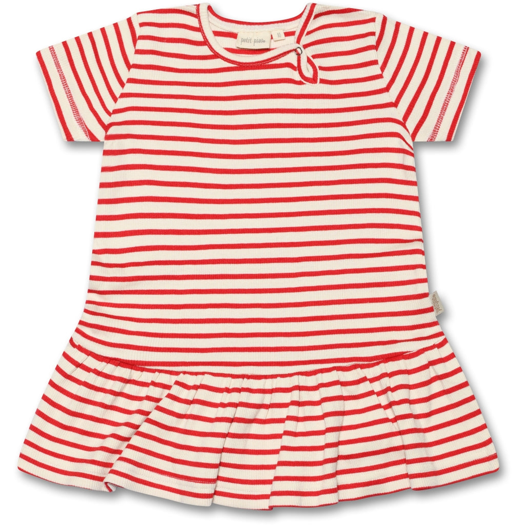 PETIT PIAO Dress S/S Modal Striped Kjoler Bright Red