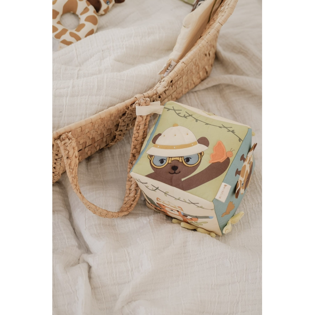 Fabelab Fabric Cube - Safari Baby Toys Seedpearl