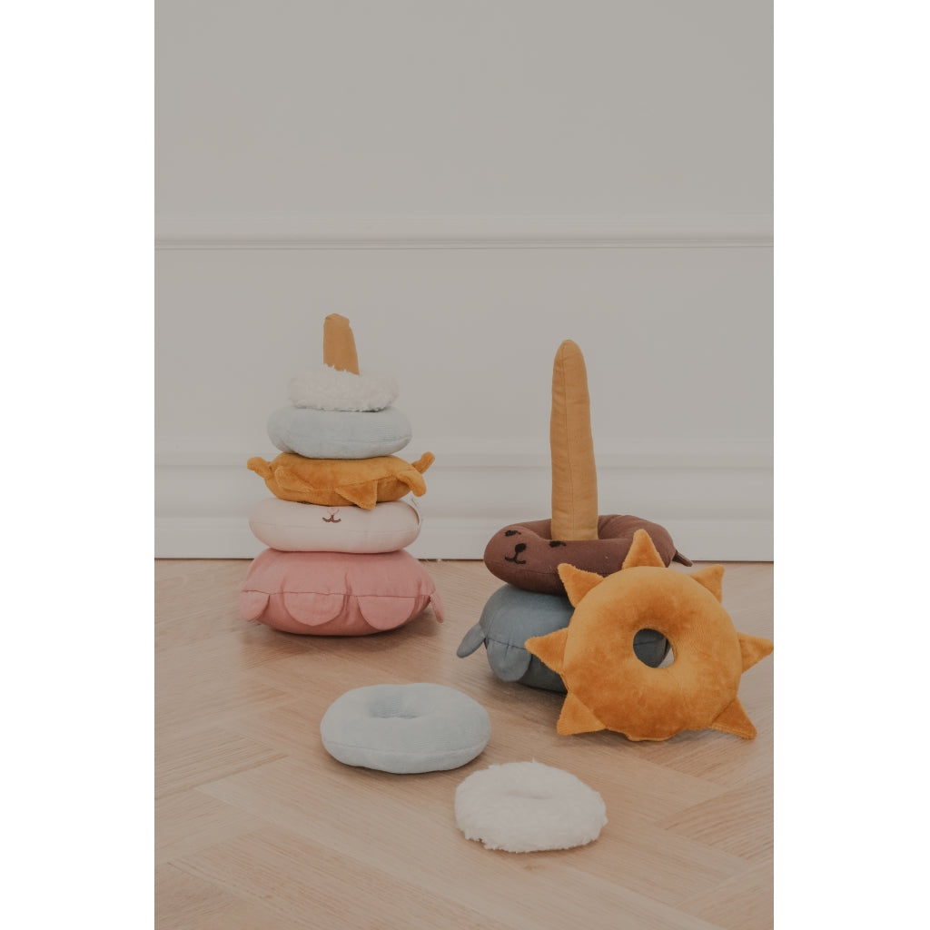 Fabelab Fabric Stack Tower - Bunny Baby Toys Ash Rose