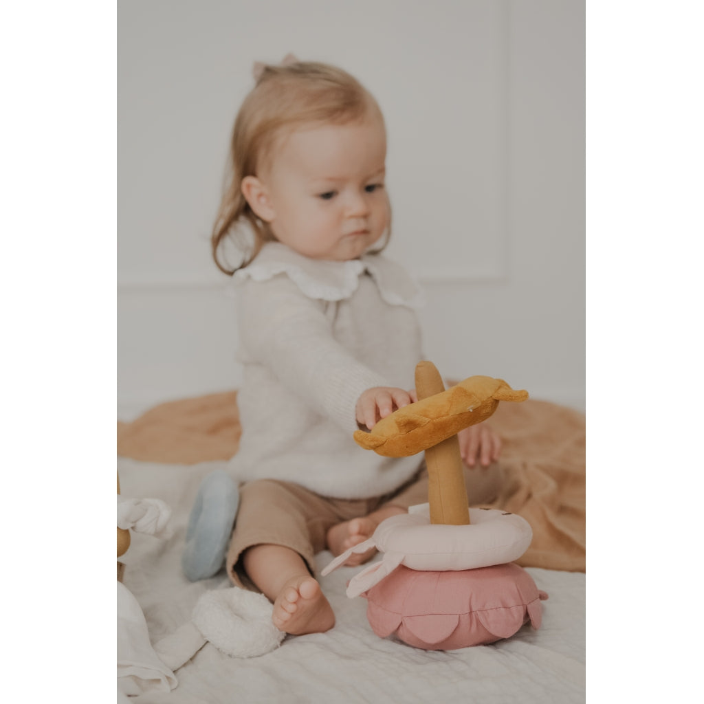 Fabelab Fabric Stack Tower - Bunny Baby Toys Ash Rose