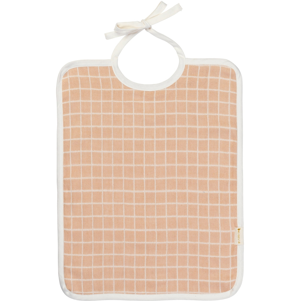 Fabelab Feeding Bib - Grid Hagesmække og savlesmække Dusty Rose
