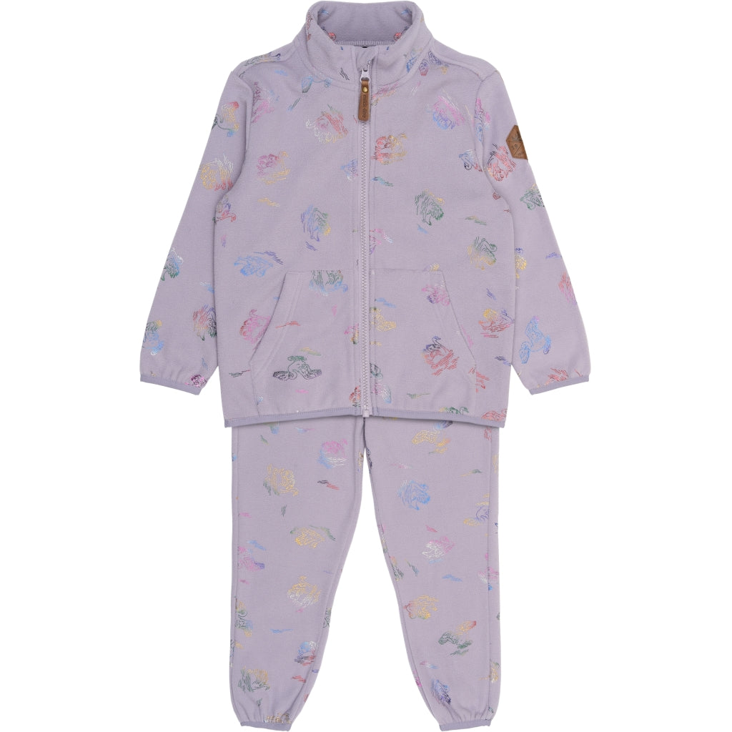 Mikk-Line Fleece Sæt (Mønstret) Set Swan Foil AOP