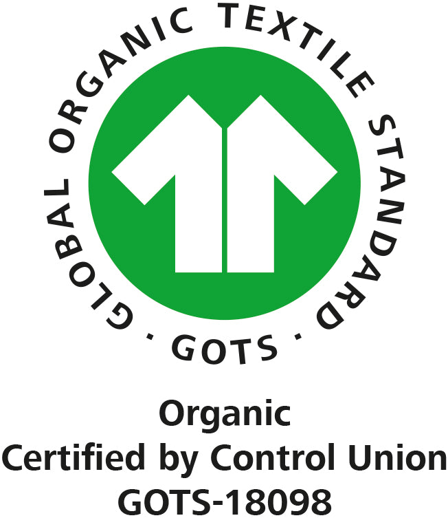 GOTS certification logo – LUXKIDS ApS, certification number GOTS-18098