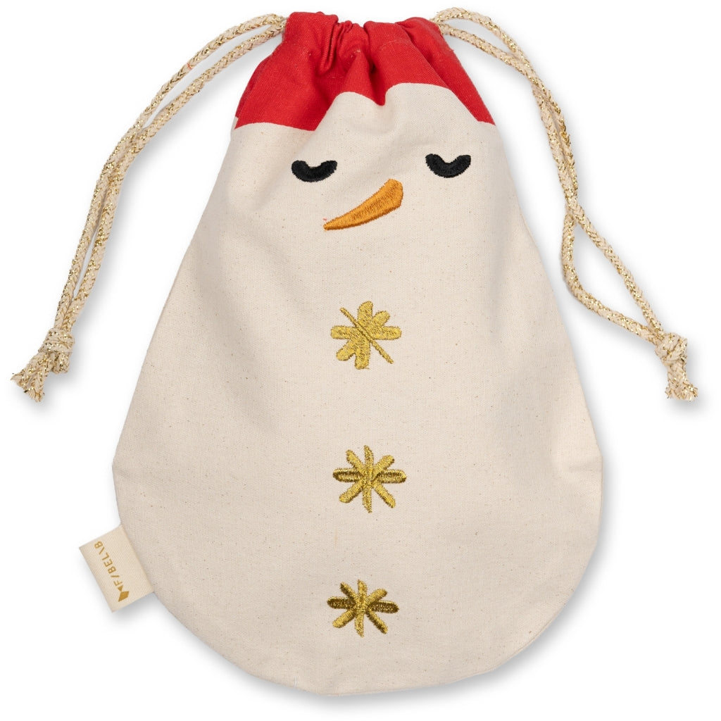 Fabelab Gift Bag - Snowman Decoration Natural (unbleached cotton)