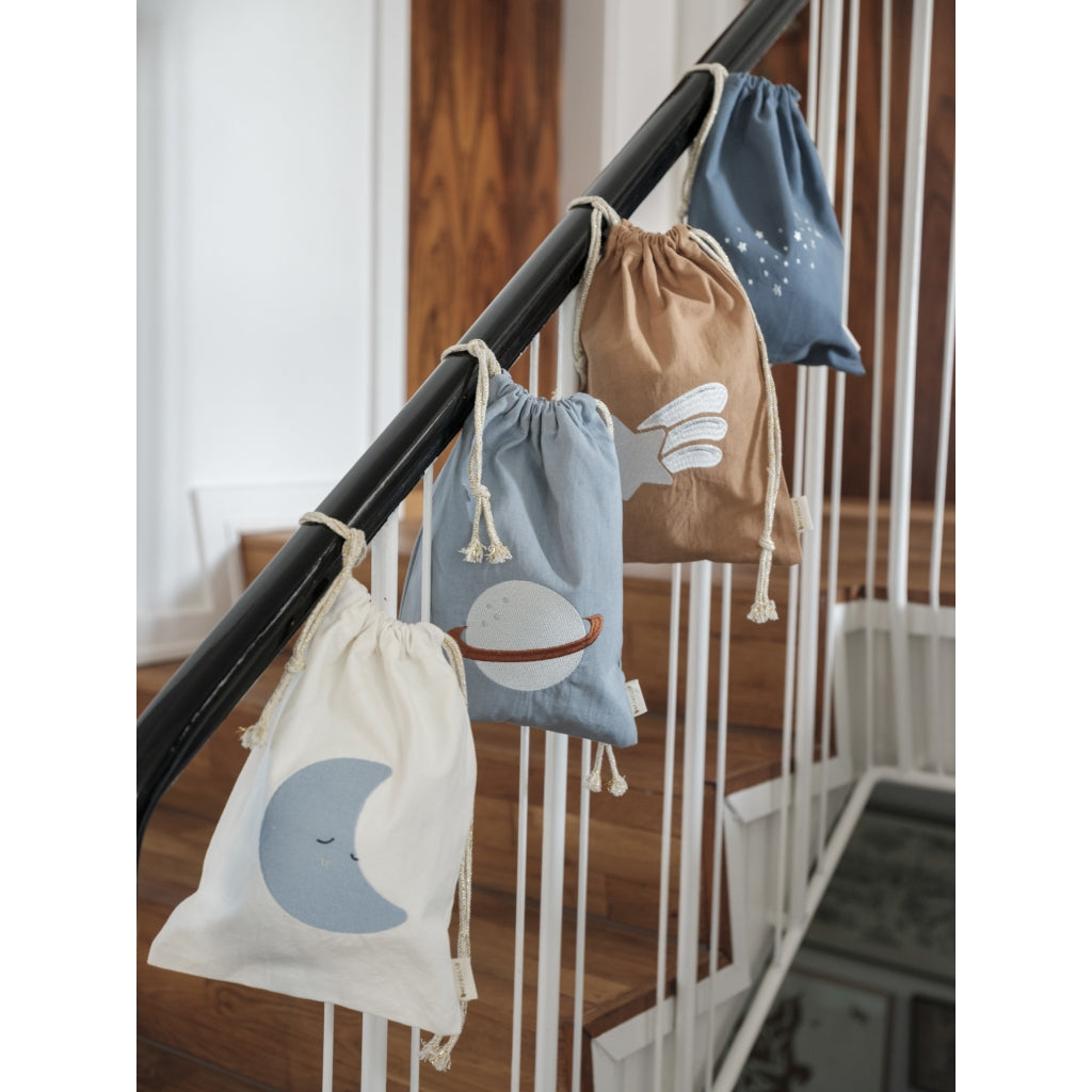 Fabelab Gift Bag - Starry Night embroidery - Blue Spruce Decoration Caramel