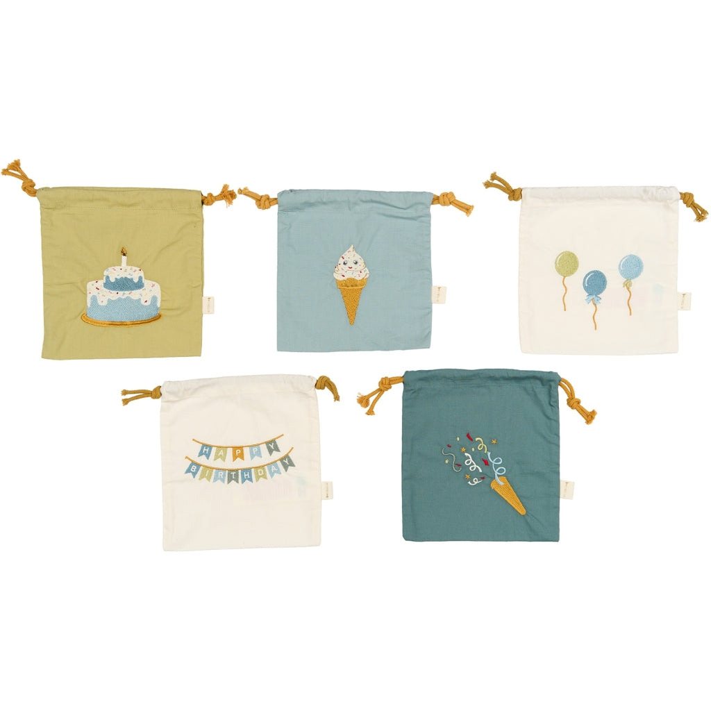 Fabelab Gift Bags 5-pack - Blue Mix Birthday Slate