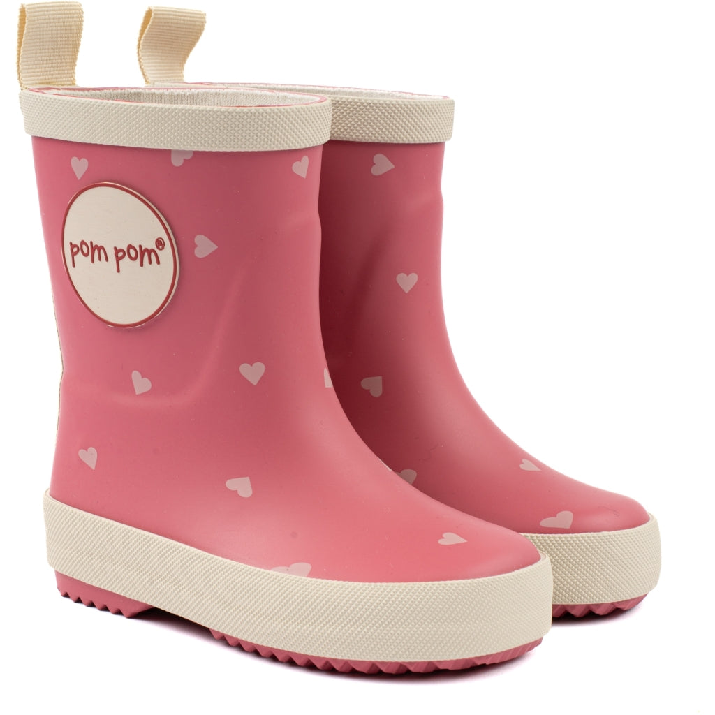 POM POM GumBoots AOP Rubber Boots Heart AOP