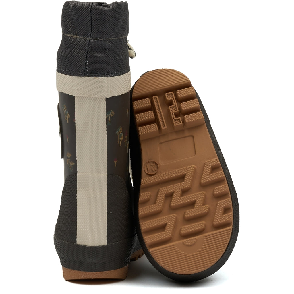 POM POM GumBoots™ Thermo Rubber Boots Fungi (Dark Background)