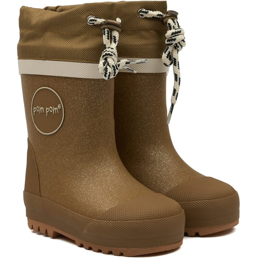 POM POM GumBoots™ Thermo Rubber Boots Gold Glitter