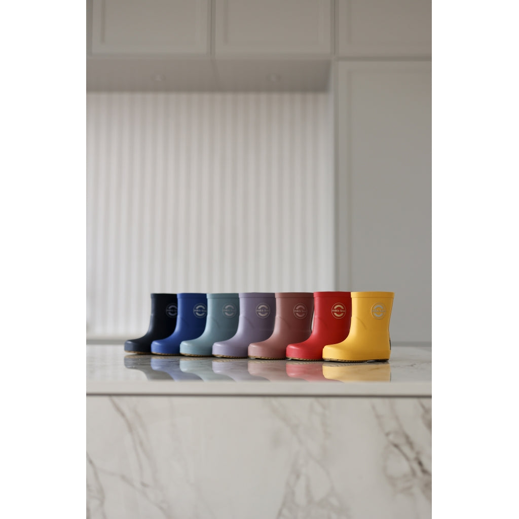 Mikk-Line Gummistøvler Ensfarvet Barefoot Stone Blue